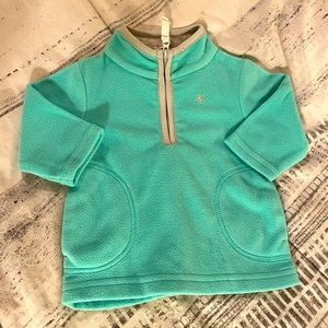 Carters quarter zip aqua fleece pullover 3 mos